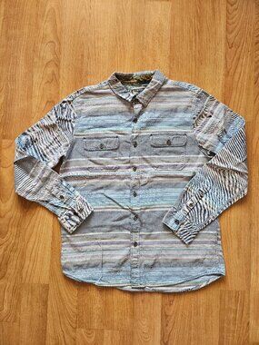 Men's Modern Amusement thick cotton long sleeve shirt - gray, blue, purple - LRG